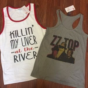 2 Adult Small & Medium size tank tops